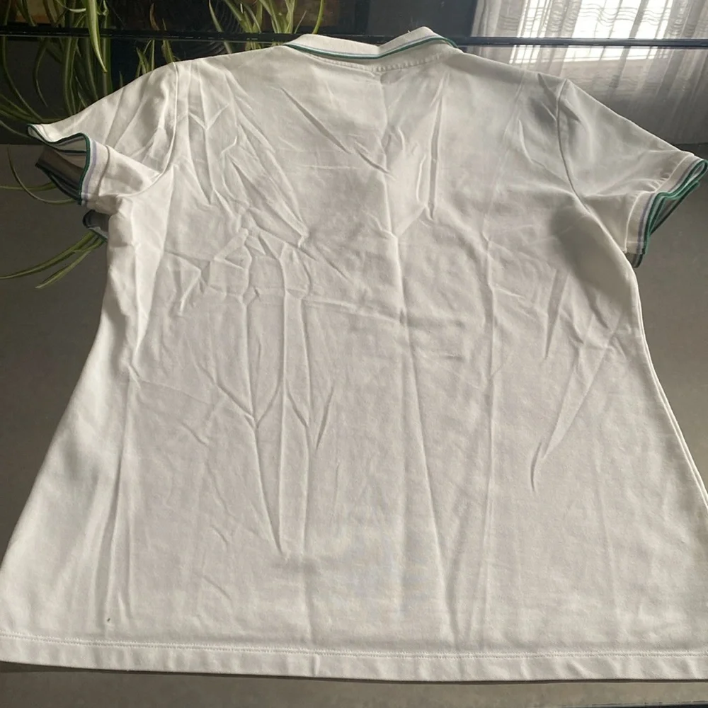 Tory Sport White Polo Shirt with Multicolor Trim - Picture 5 of 8